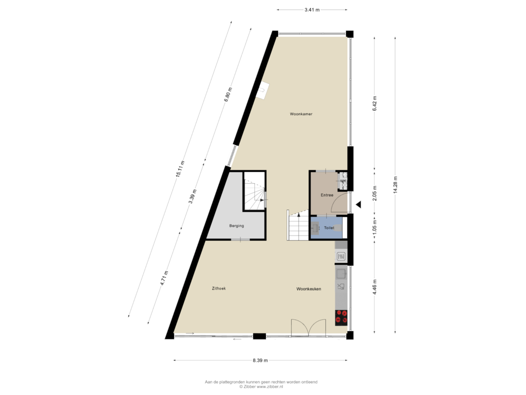 View floorplan of Begane grond of Eeuwigelaan 59