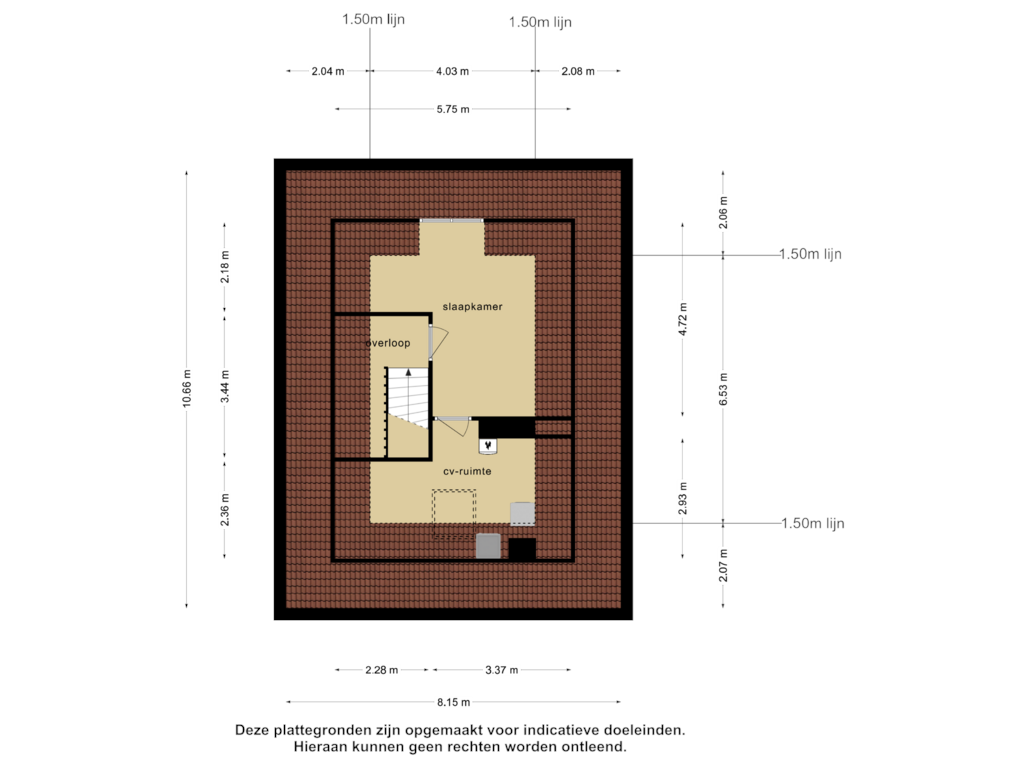 Bekijk plattegrond van 2e verdieping van Korenbeursstraat 6