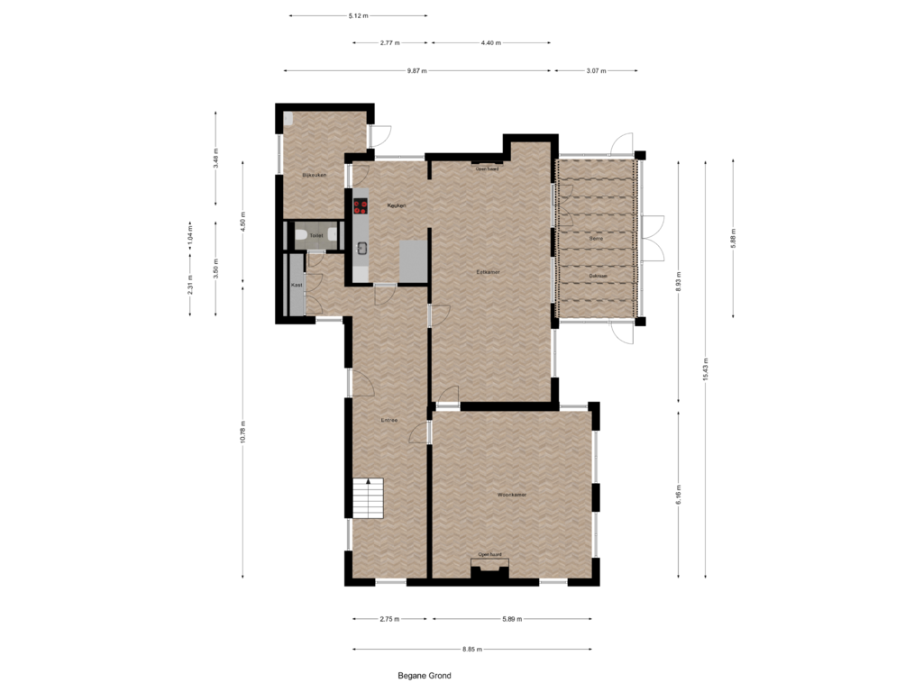 View floorplan of Begane Grond of 's-Heer Hendrikskinderendijk 120