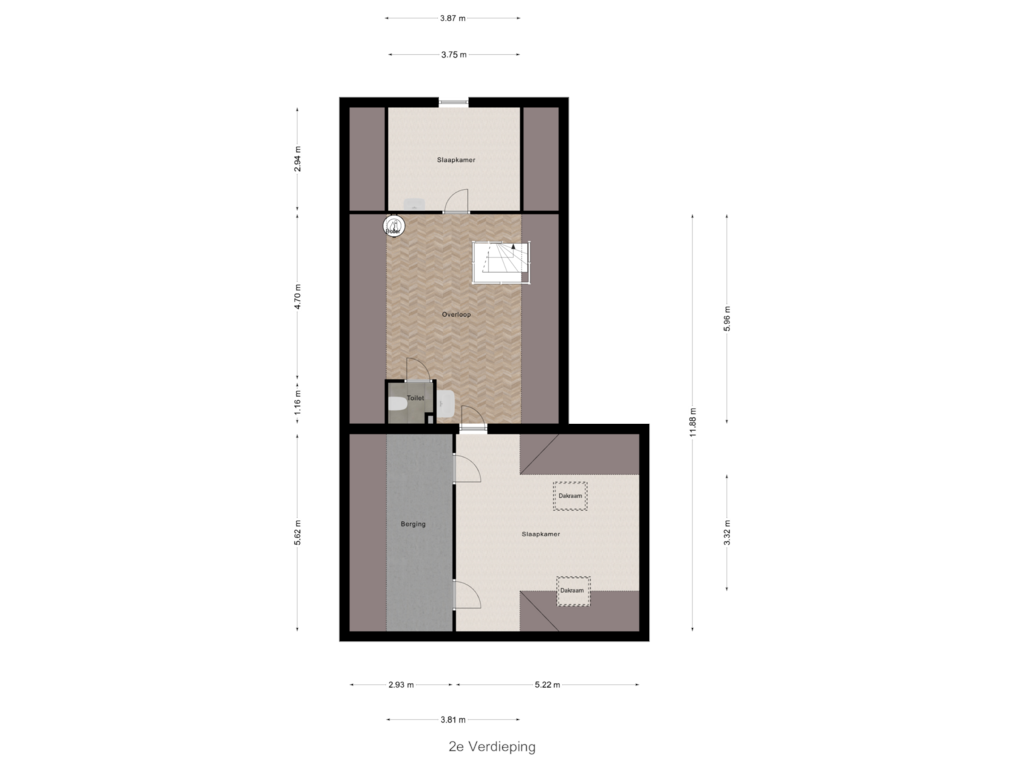 View floorplan of 2e Verdieping of 's-Heer Hendrikskinderendijk 120