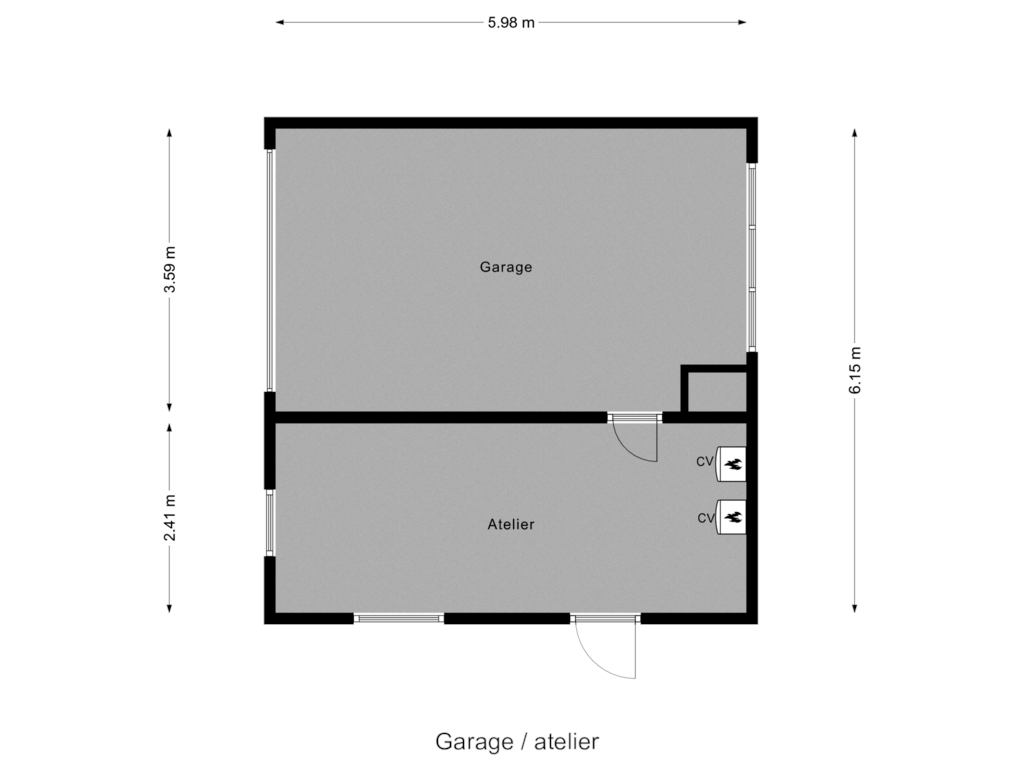 View floorplan of Garage / atelier of 's-Heer Hendrikskinderendijk 120