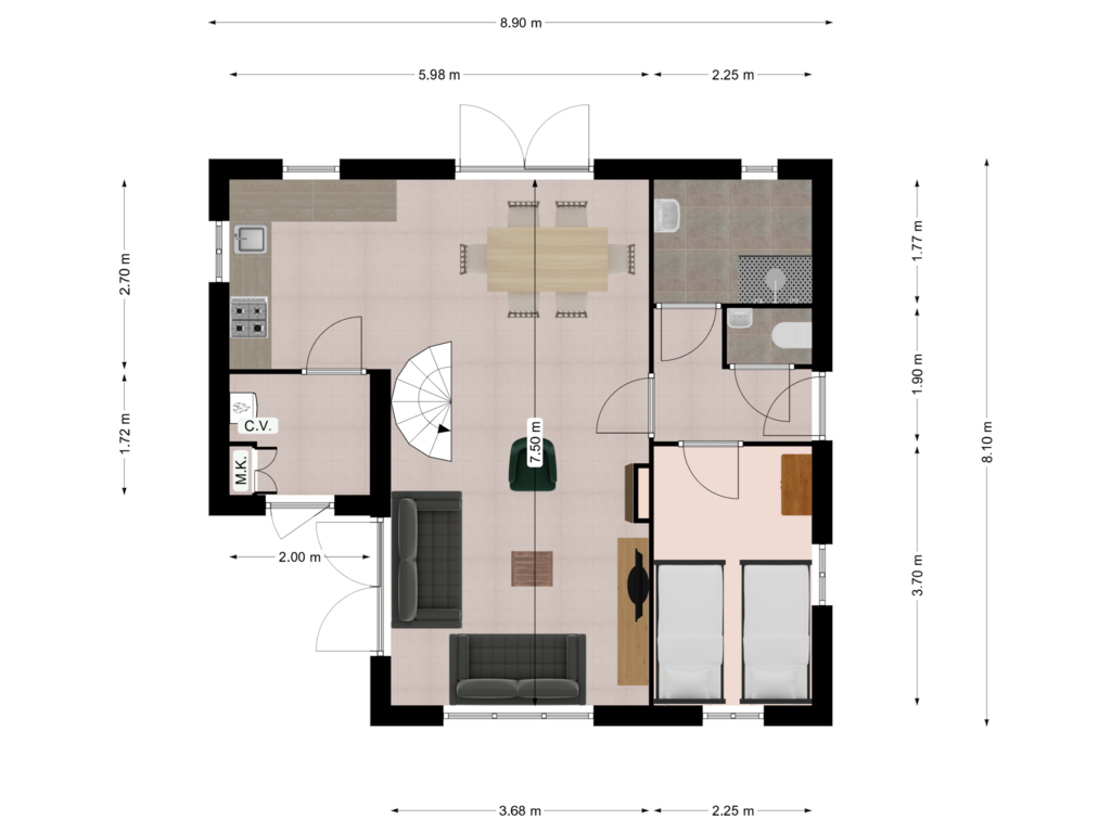 Bekijk plattegrond van Begane grond van Roggeslootweg 750