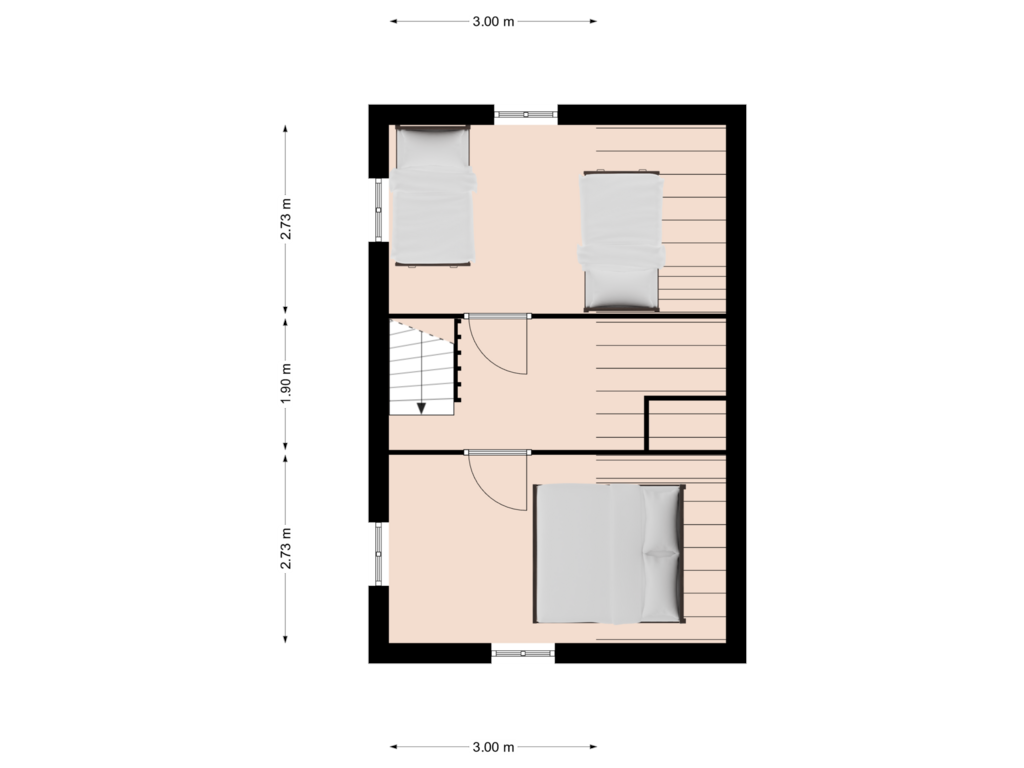 Bekijk plattegrond van Bovenverdieping van Roggeslootweg 750