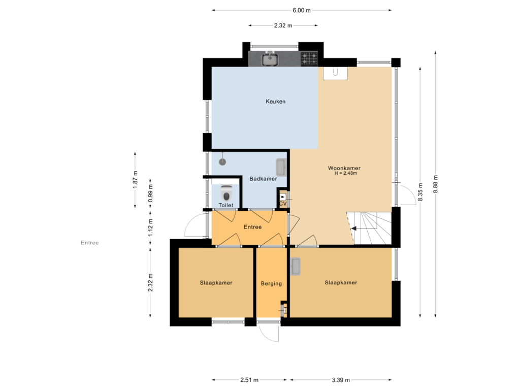 View floorplan of Begane grond of Grevenhout 21-108