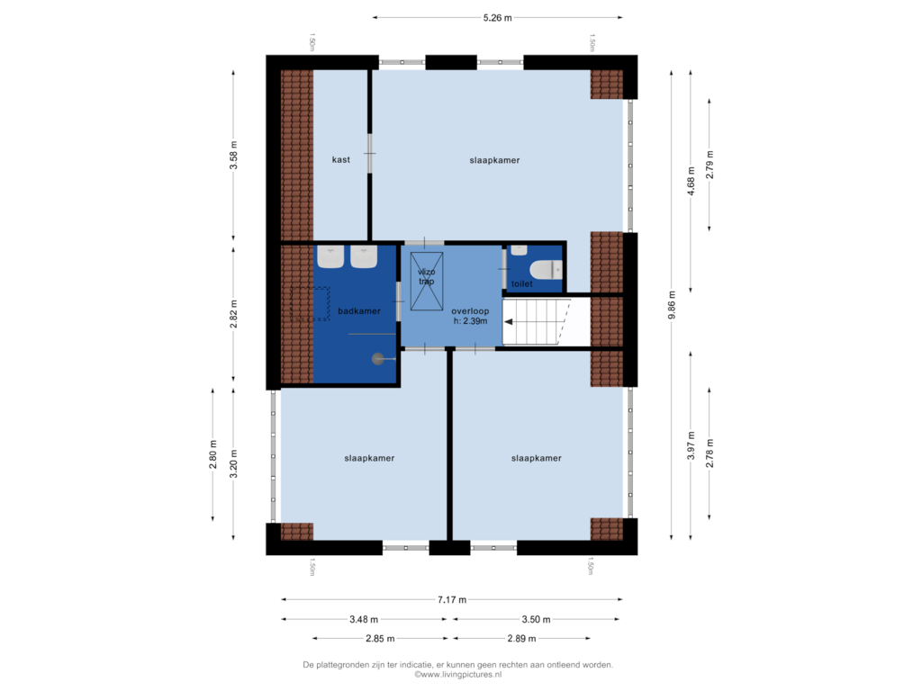 View floorplan of verdieping of de Polderstraat 31