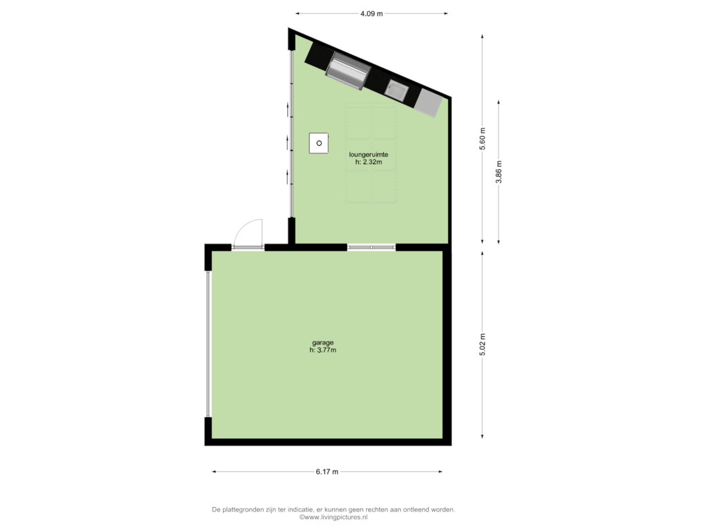 View floorplan of berging of de Polderstraat 31