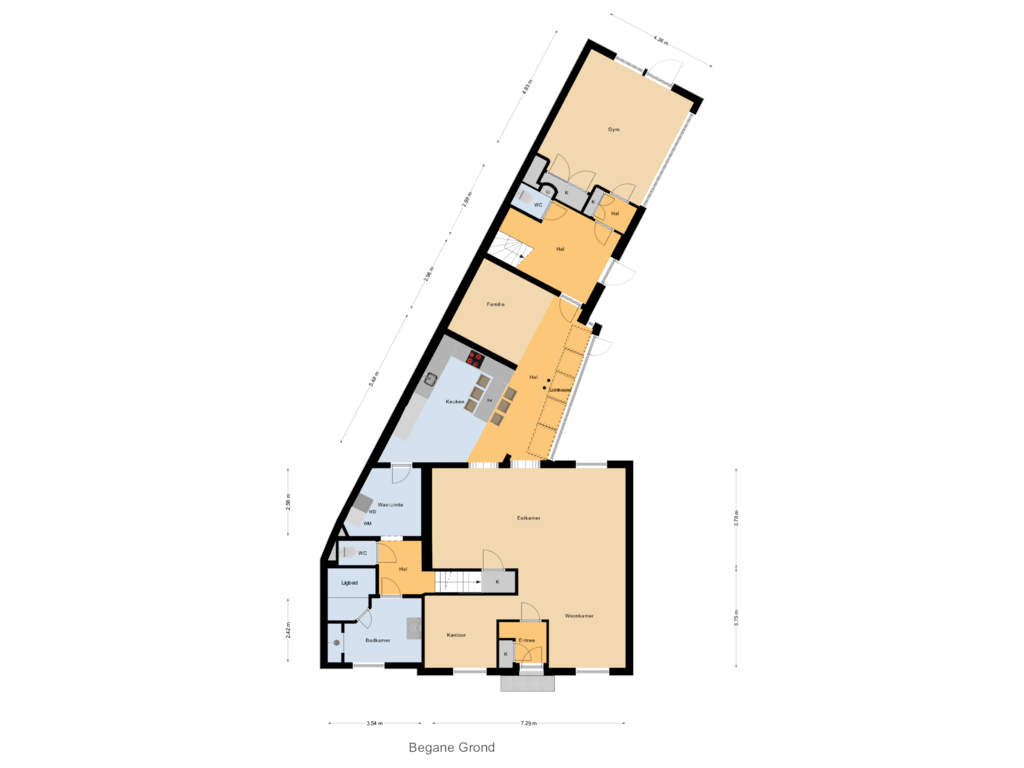 Bekijk plattegrond van Begane Grond van Alphenseweg 23