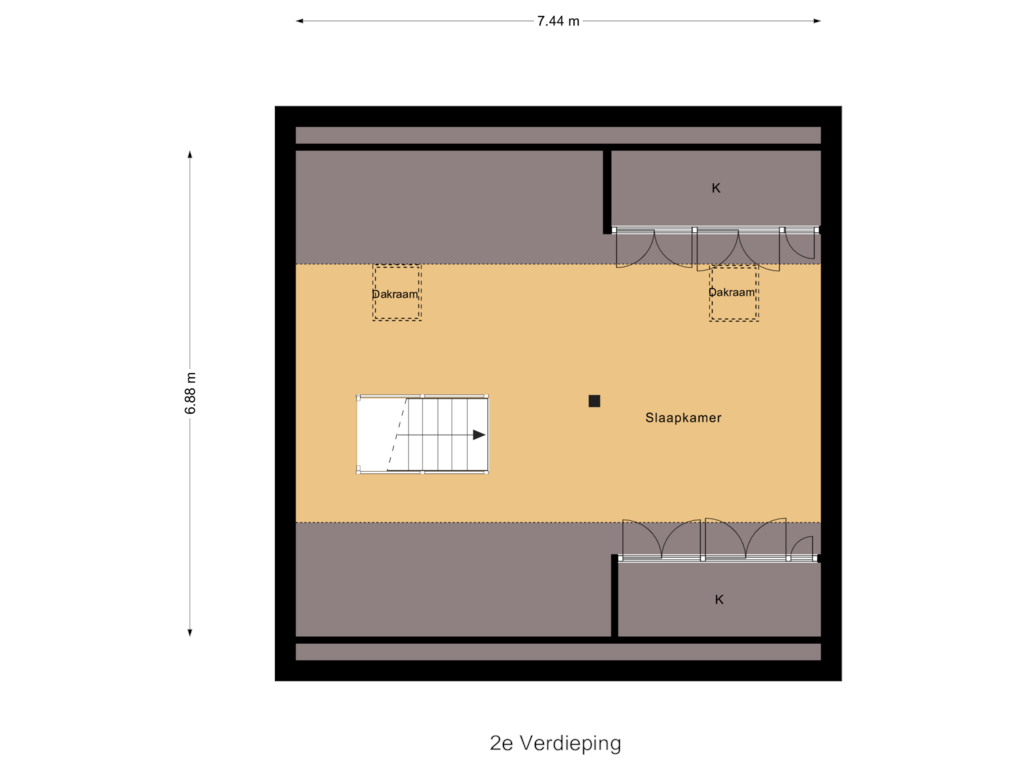 Bekijk plattegrond van 2e Verdieping van Alphenseweg 23