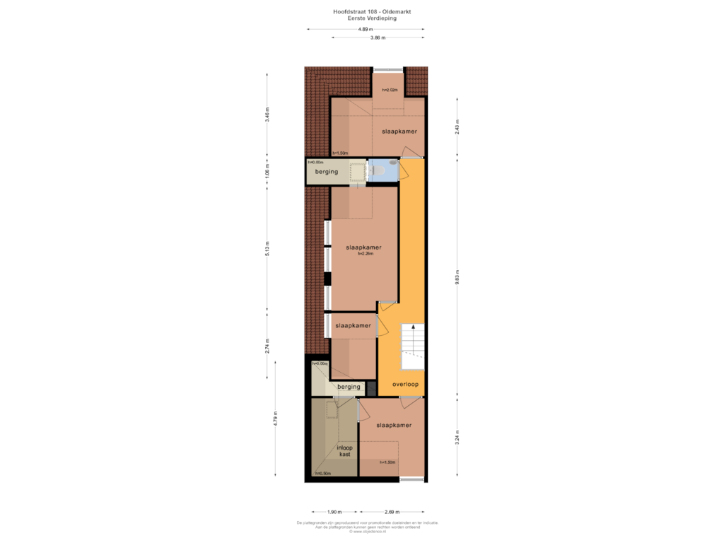 Bekijk plattegrond van EERSTE VERDIEPING van Hoofdstraat 108