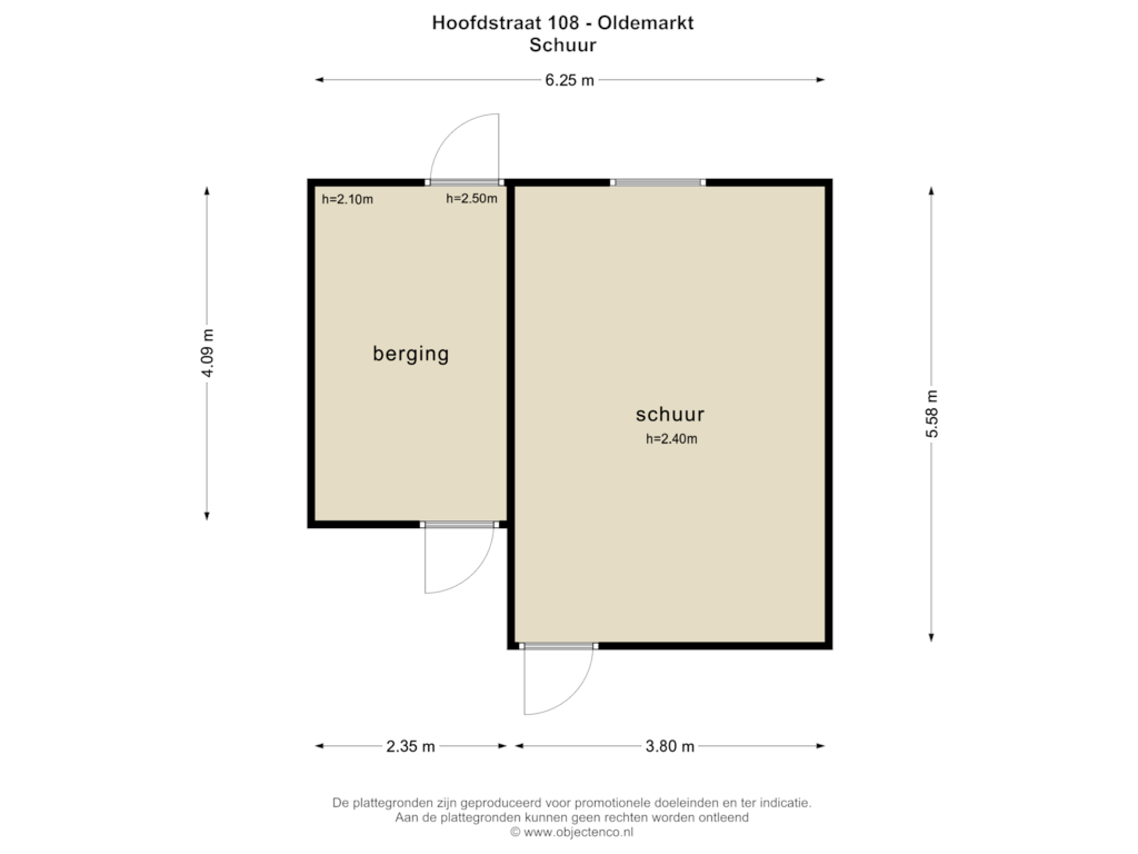 Bekijk plattegrond van SCHUUR van Hoofdstraat 108