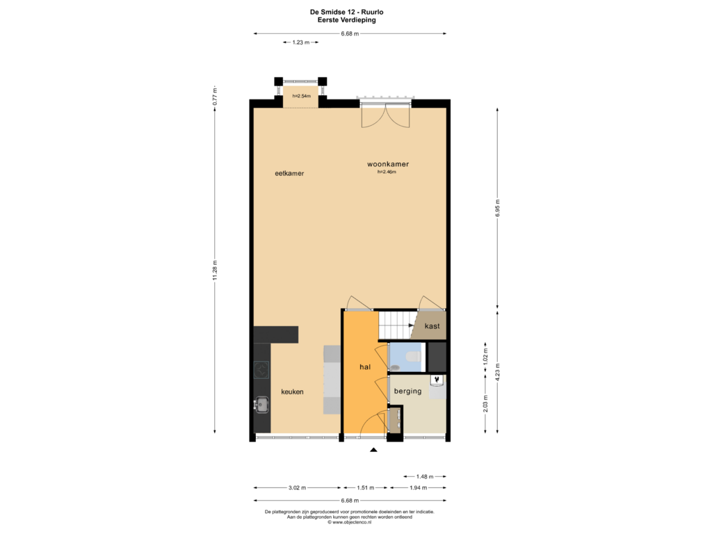 Bekijk plattegrond van EERSTE VERDIEPING van De Smidse 12