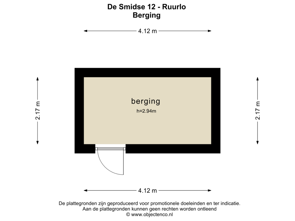 Bekijk plattegrond van BERGING van De Smidse 12