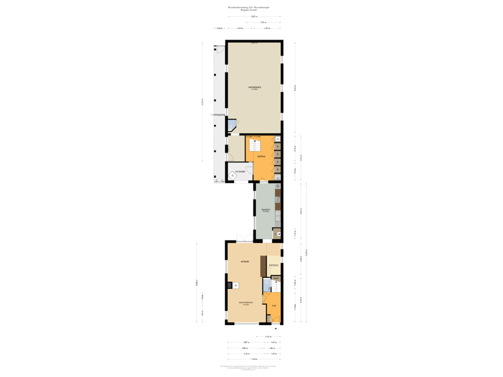 View floorplan of BEGANE GROND of Broekerhavenweg 224