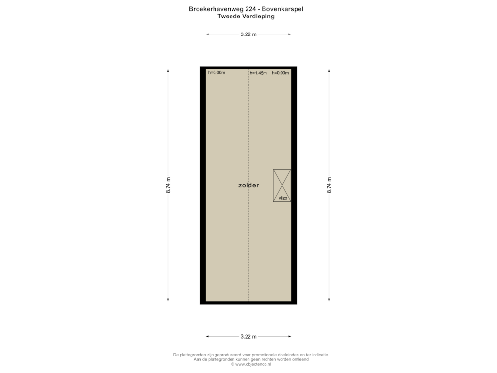 View floorplan of TWEEDE VERDIEPING of Broekerhavenweg 224