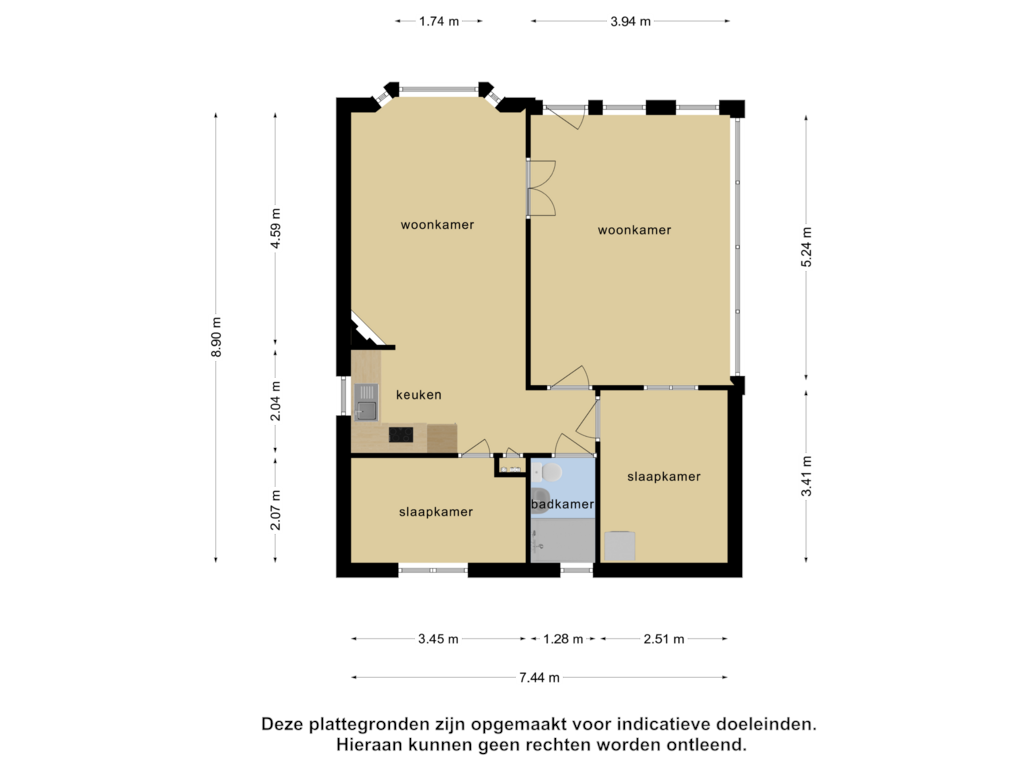 Bekijk plattegrond van Bungalow van Coevorderweg 21-08