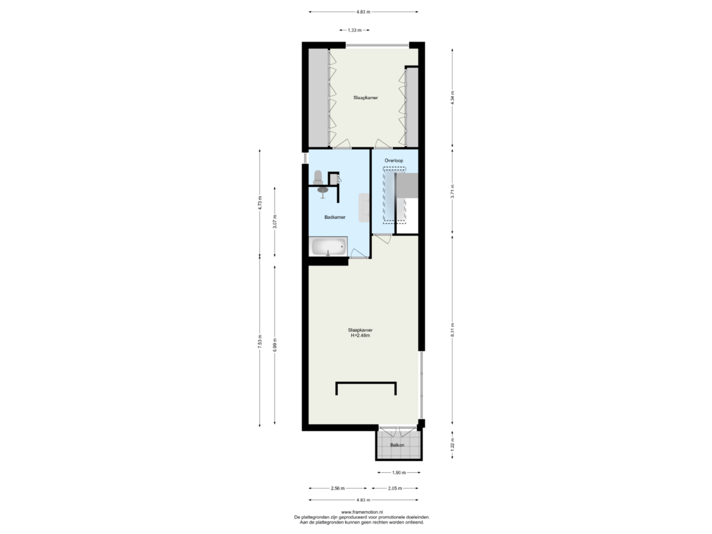 Bekijk plattegrond van Verdieping 1 van 's-Gravenweg 325