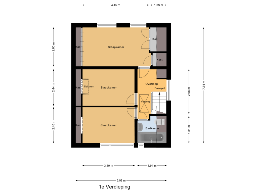 Bekijk plattegrond van 1e Verdieping van Hoge Engweg 3