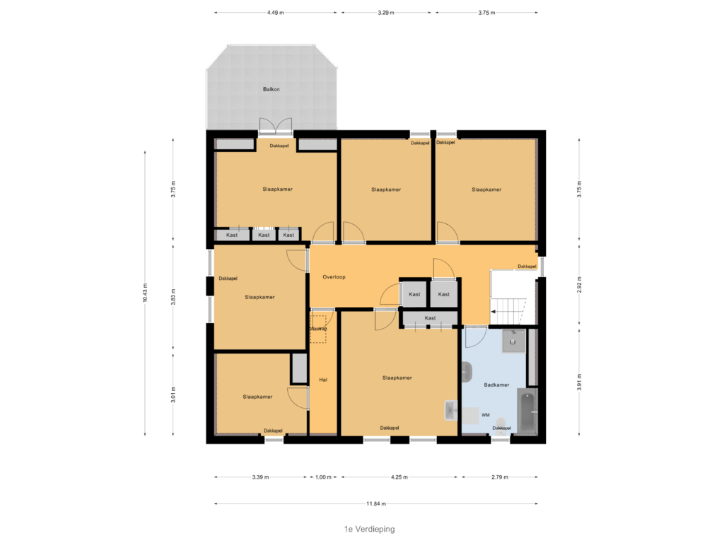 View floorplan of 1e Verdieping of Dorpsstraat 72