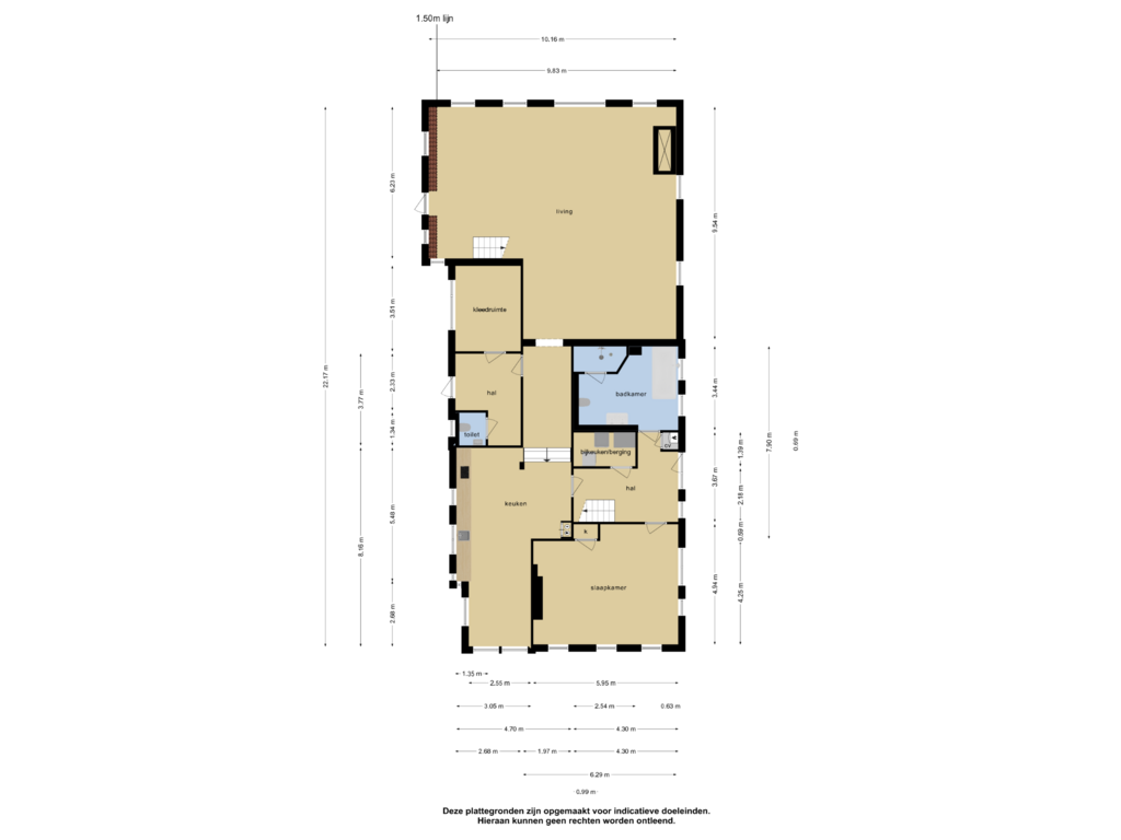 View floorplan of Begane grond of Langesteeg 18