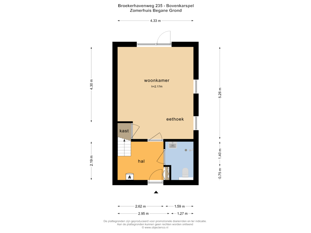 Bekijk plattegrond van Zomerhuis Begane Grond van Broekerhavenweg 235