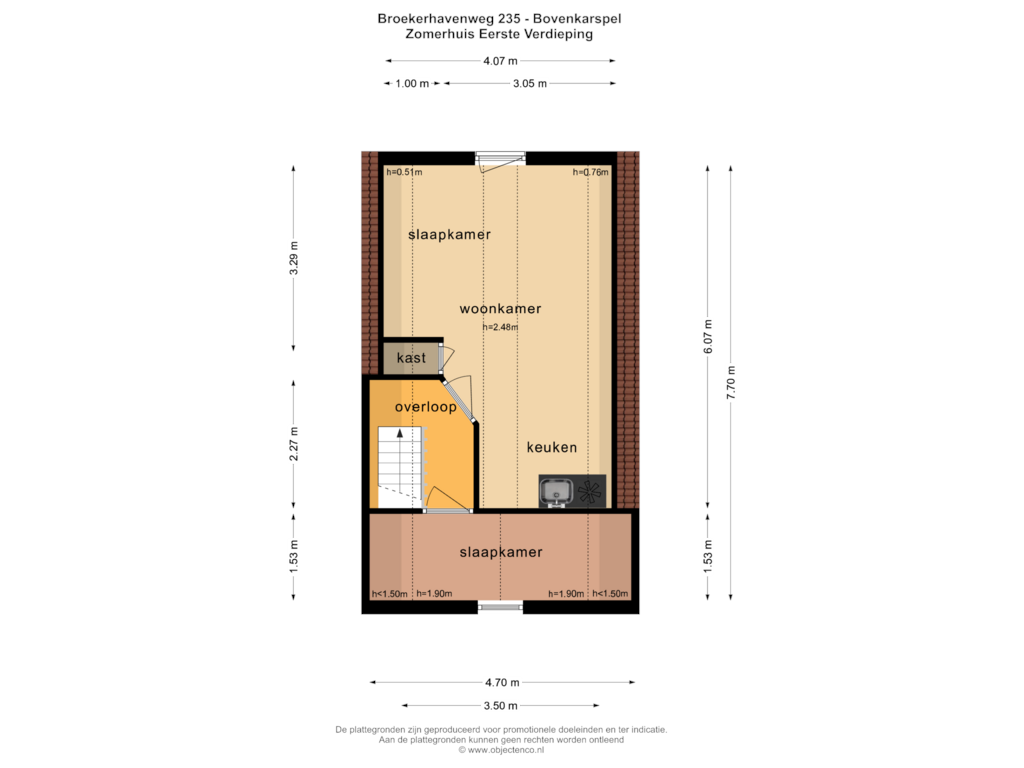 Bekijk plattegrond van Zomerhuis Eerste Verdieping van Broekerhavenweg 235