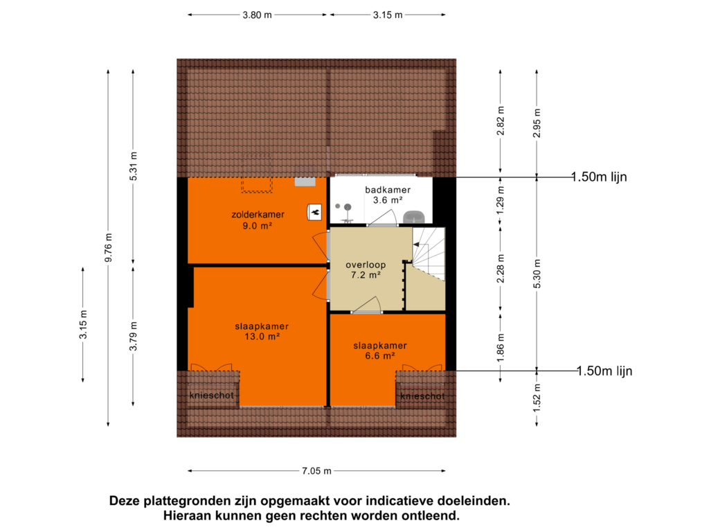 Bekijk plattegrond van 2e verdieping van Louis van der Maesenstraat 11