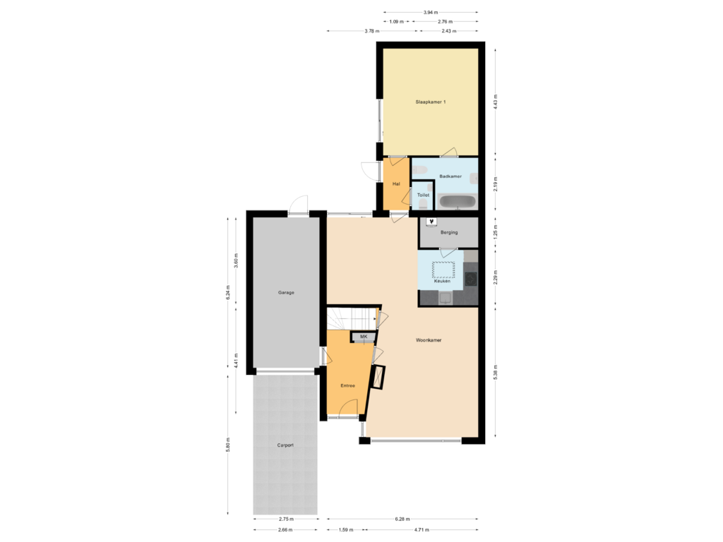 Bekijk plattegrond van Begane Grond van Bartholomeus Diazlaan 6