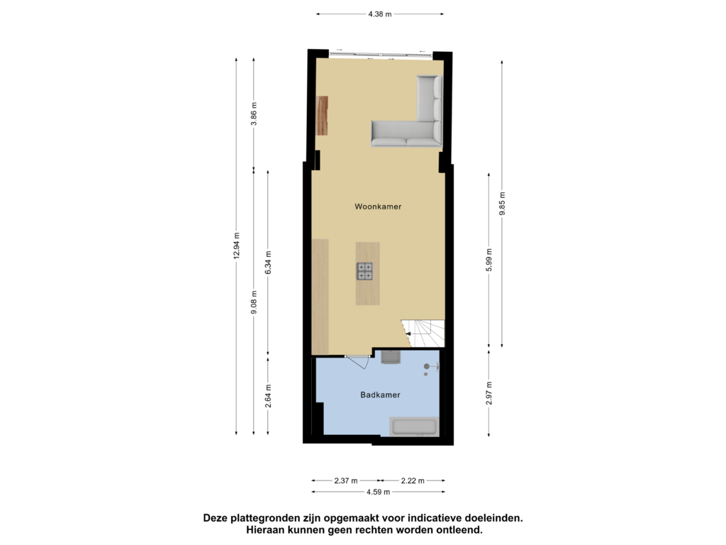 Bekijk plattegrond van Souterrain van Dordtsestraatweg 671-A