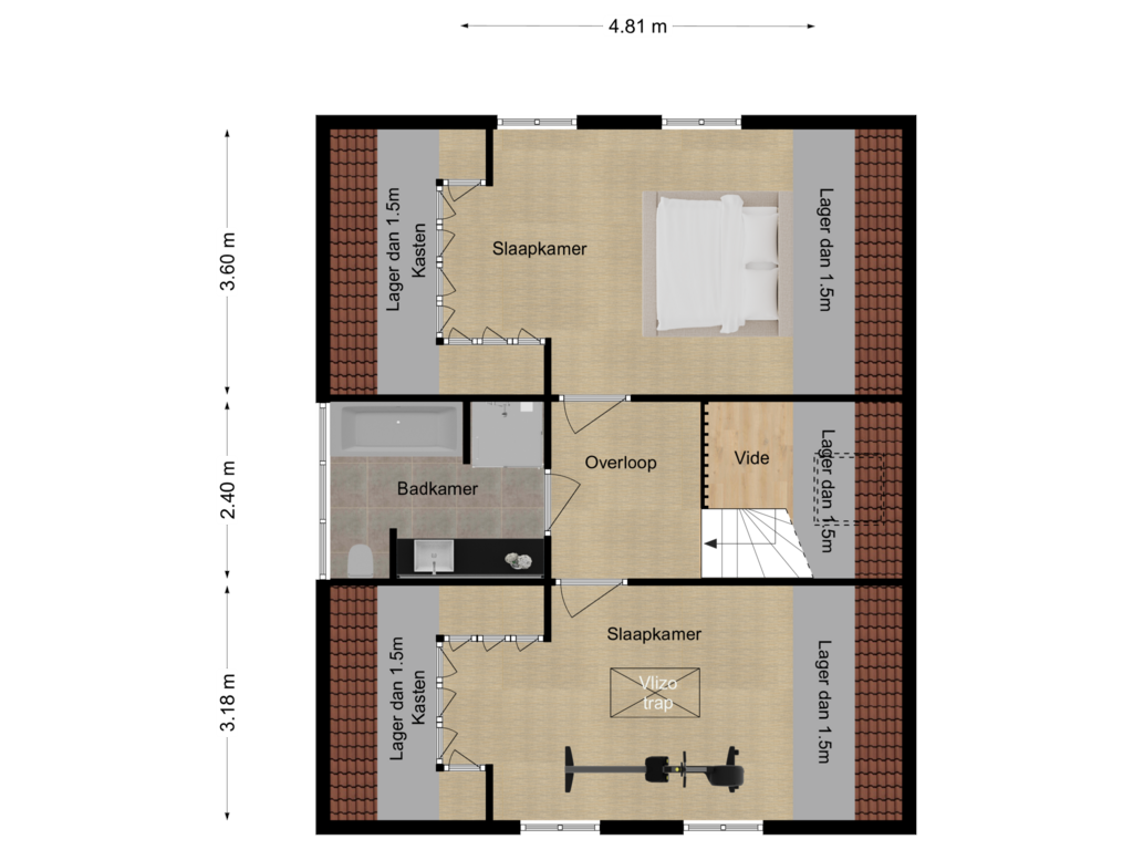 Bekijk plattegrond van 1e  verdieping van Kuiperspolderke 40