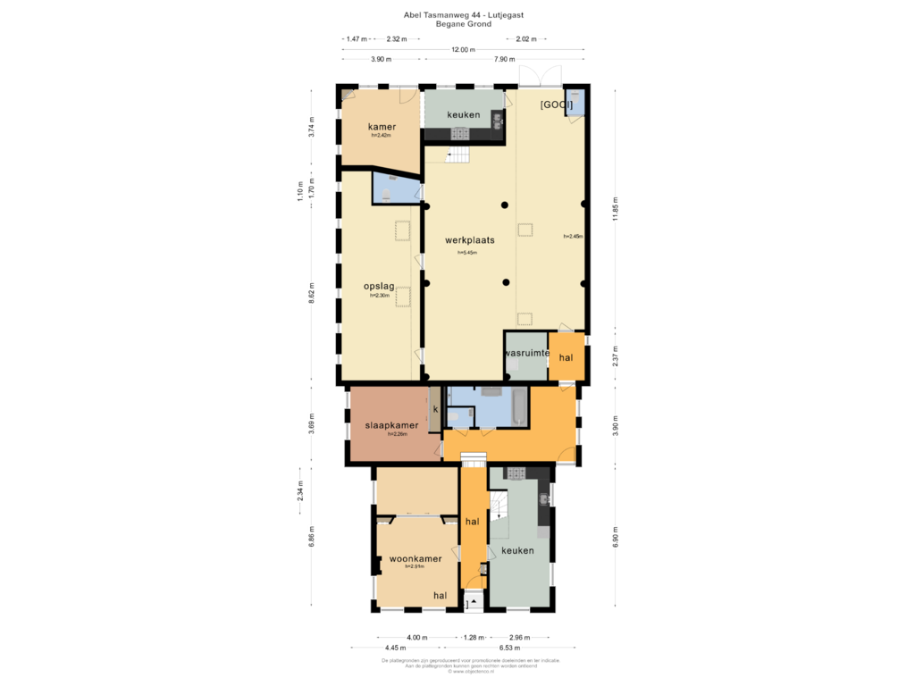 Bekijk plattegrond van BEGANE GROND van Abel Tasmanweg 44