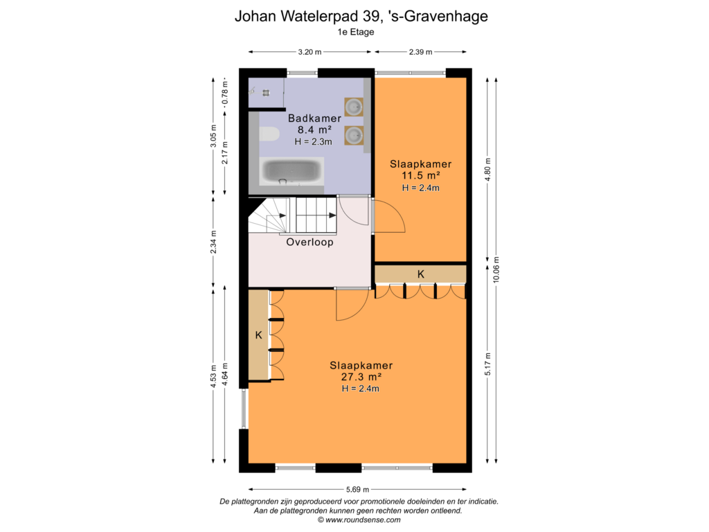 Bekijk plattegrond van 1e Etage van Johan Watelerpad 39