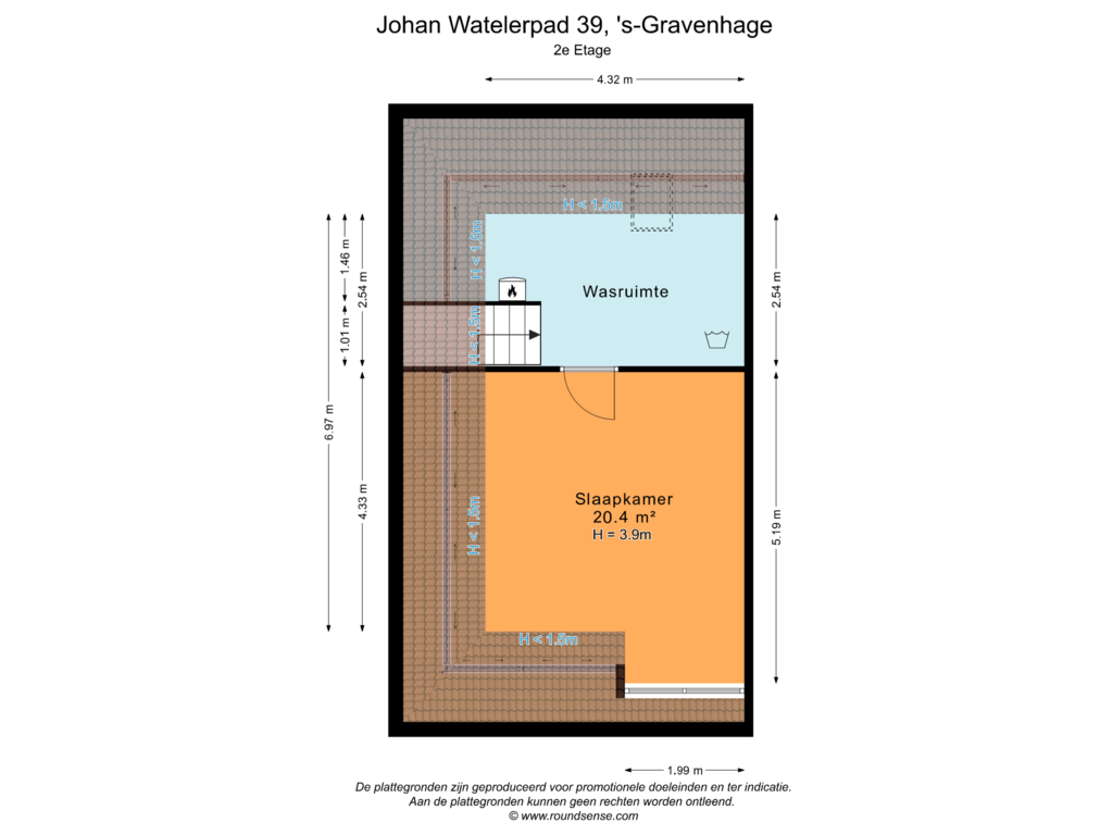 Bekijk plattegrond van 2e Etage van Johan Watelerpad 39