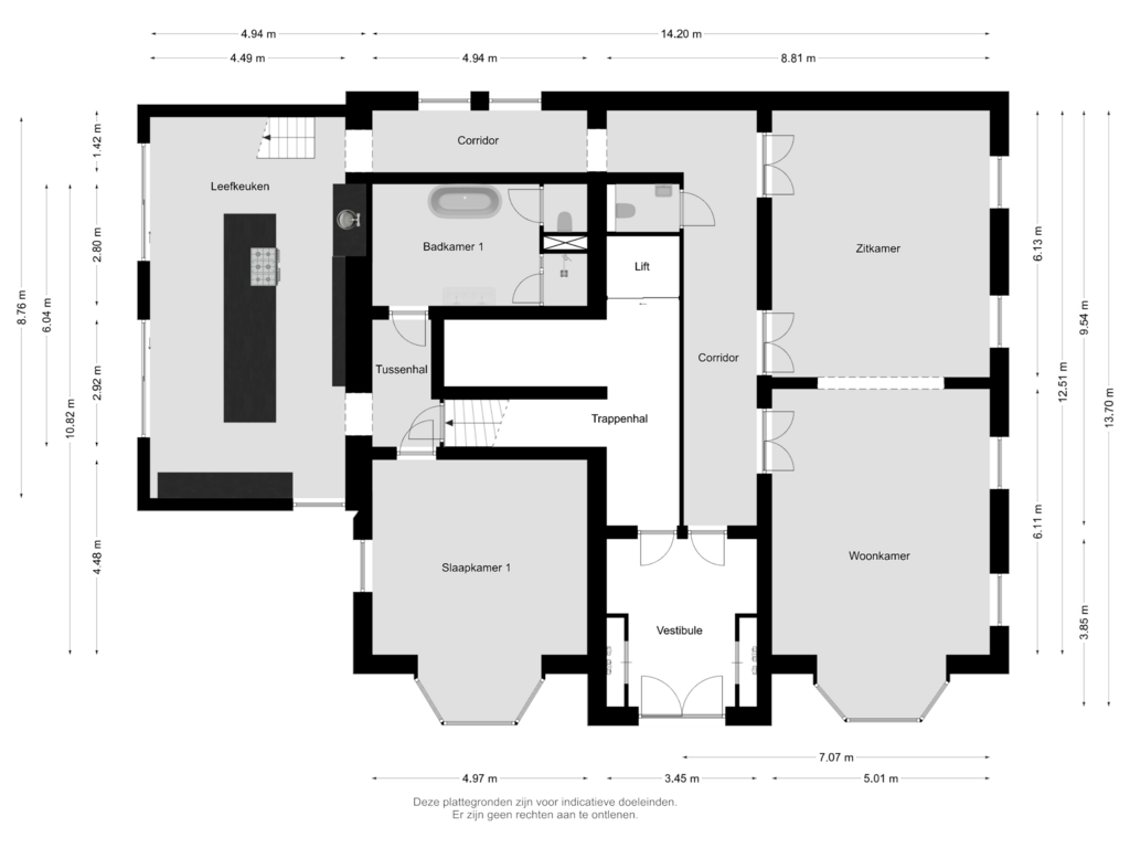 Bekijk plattegrond van BEGANE GROND van Blekerij 52-A