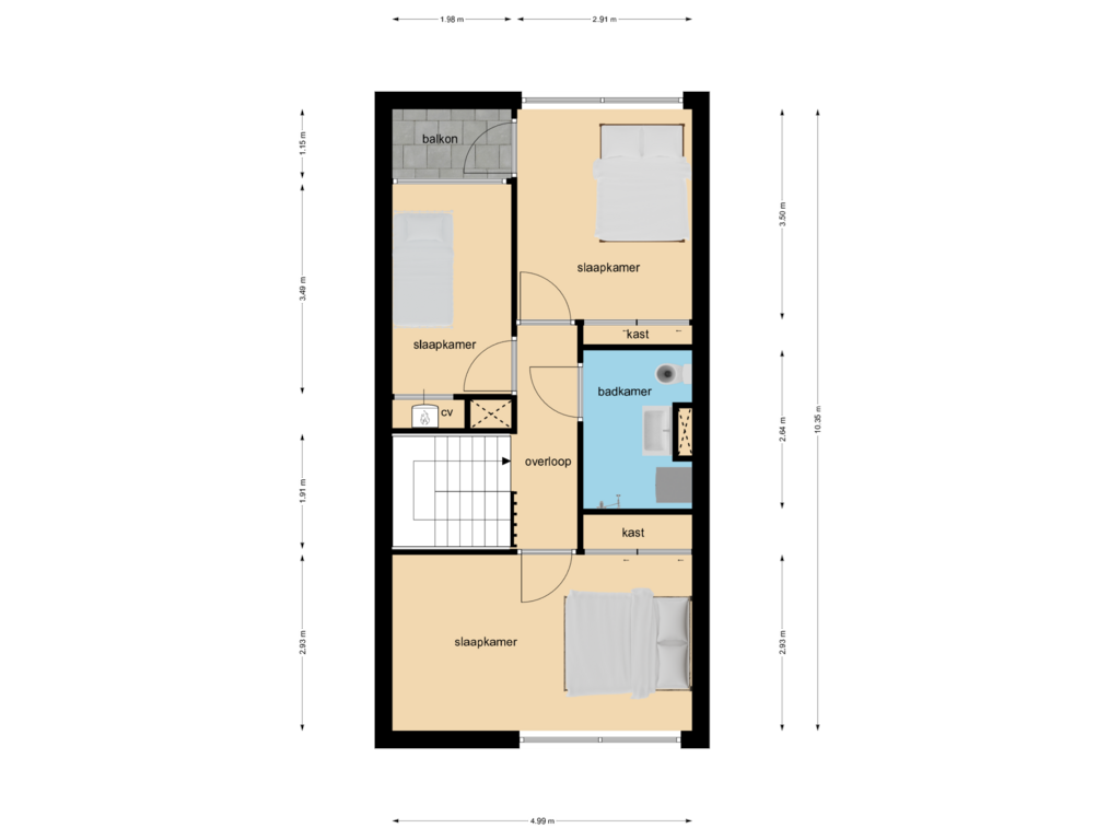 Bekijk plattegrond van Verdieping van Kierkegaardstraat 51