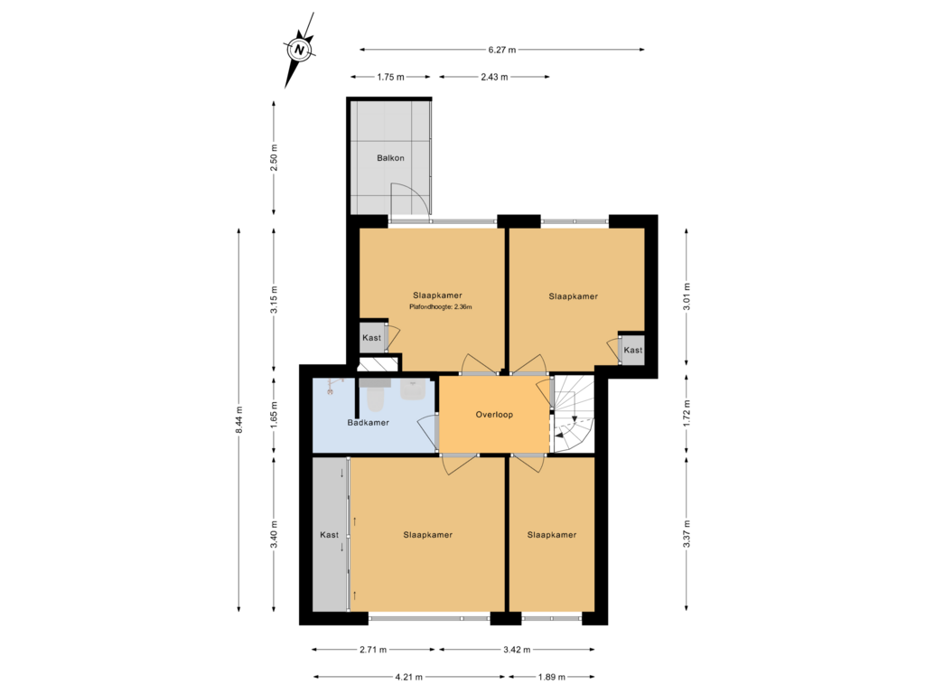 View floorplan of 1e Verdieping of Frederik Hendriklaan 19