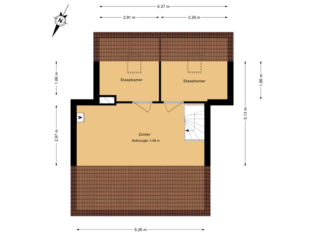 View floorplan of 2e Verdieping of Frederik Hendriklaan 19