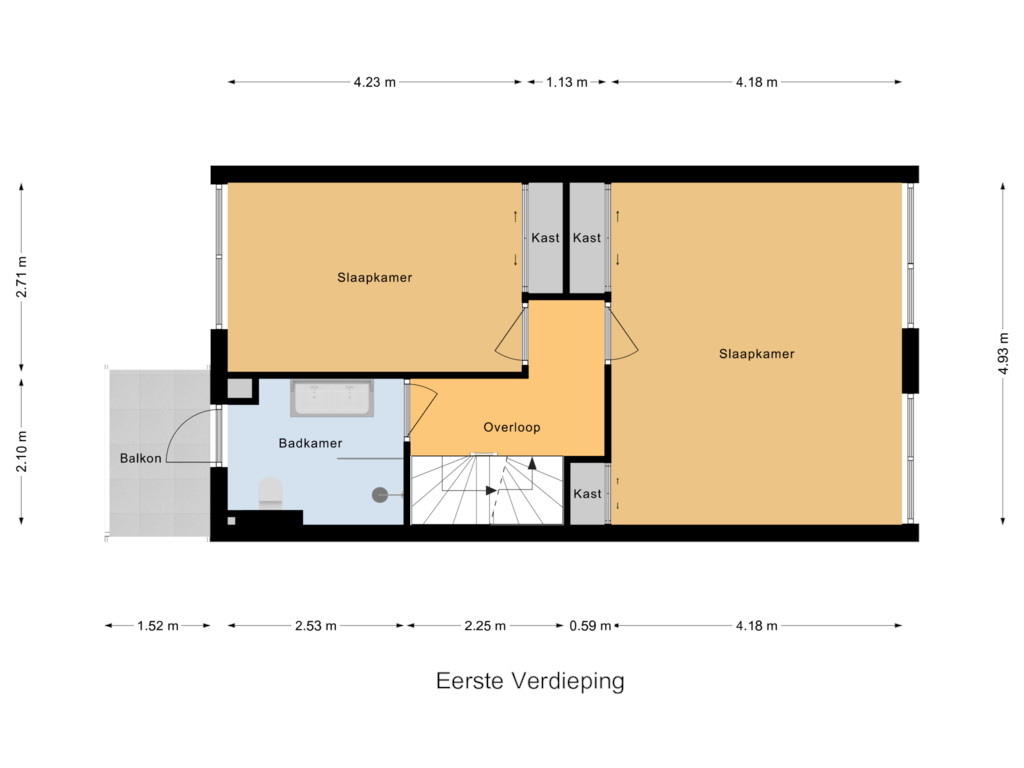 View floorplan of Eerste Verdieping of Lijndraaier 167