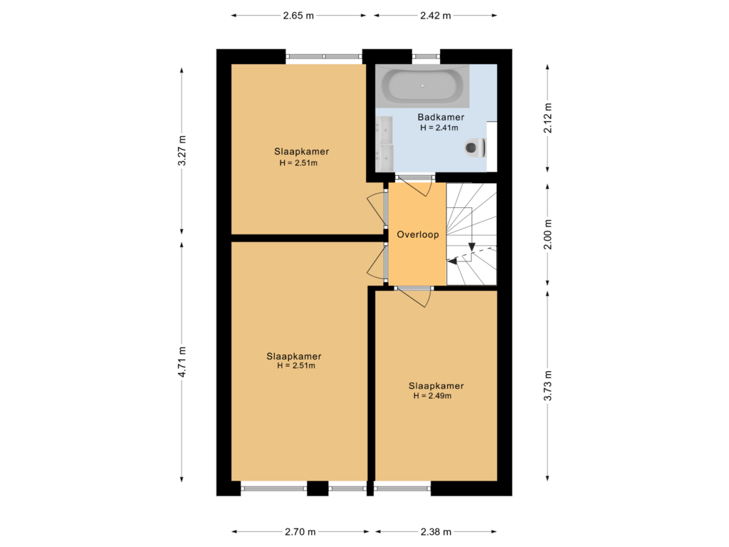 View floorplan of Eerste verdieping of Dilleveld 39