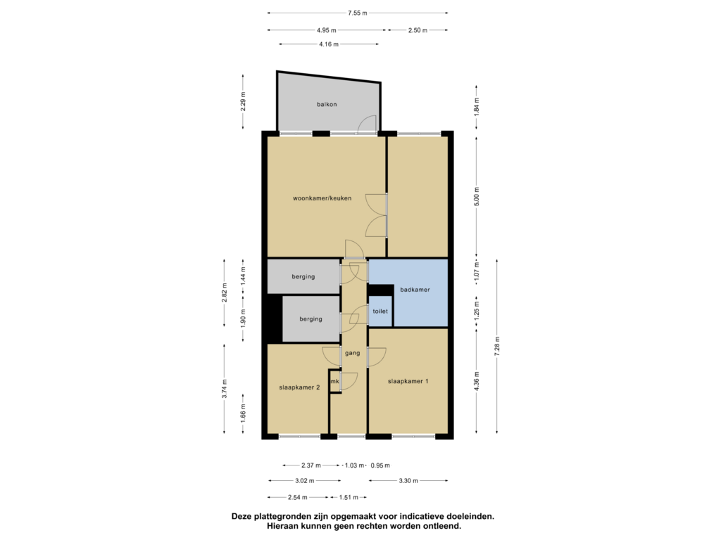 View floorplan of Appartement (option alternative) of Aqua (Bouwnr. 61)