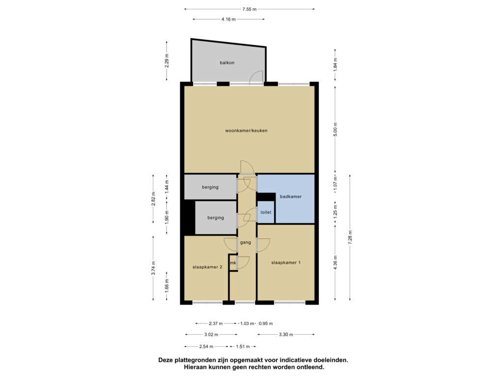 View floorplan of Appartement of Aqua (Bouwnr. 63)