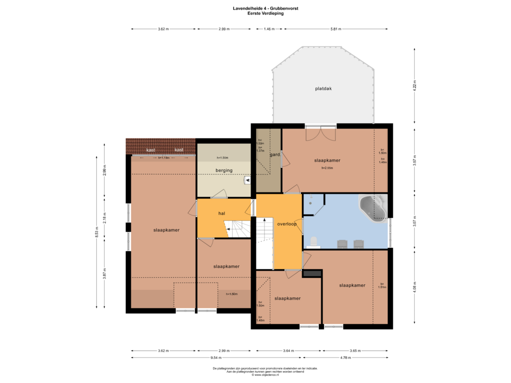 Bekijk plattegrond van EERSTE VERDIEPING van Lavendelheide 4