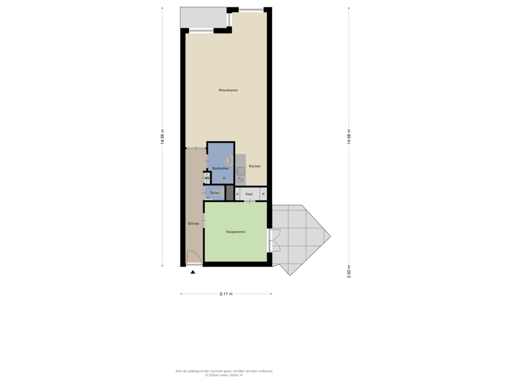 Bekijk plattegrond van Appartement Tuin van Van Dishoeckstraat 40