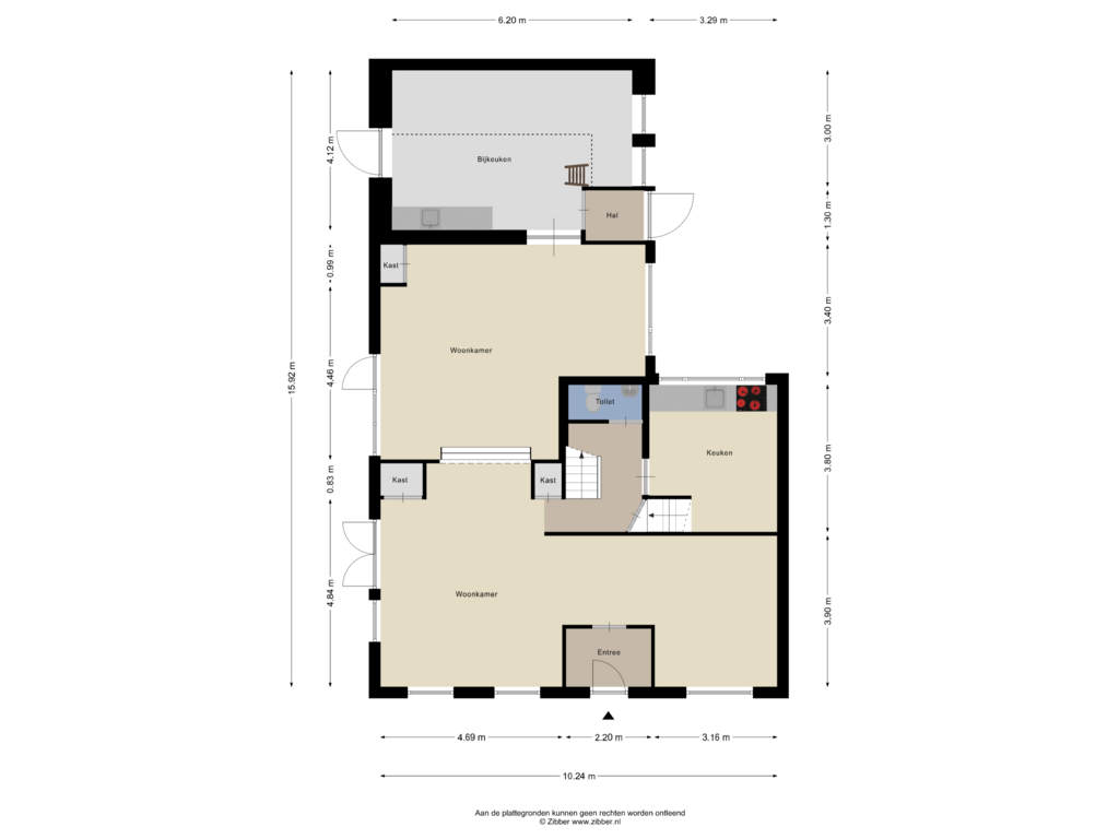 Bekijk plattegrond van Begane Grond van Stevenshoek 4