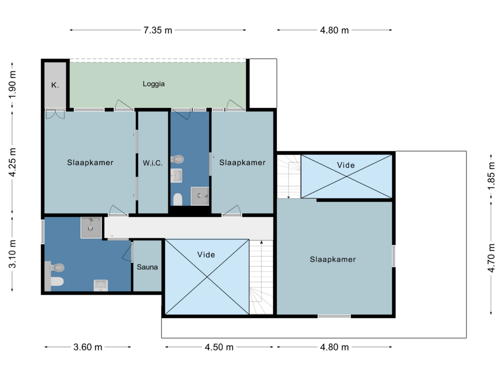 Bekijk plattegrond van Verdieping 1 van Rarenderstraat 27