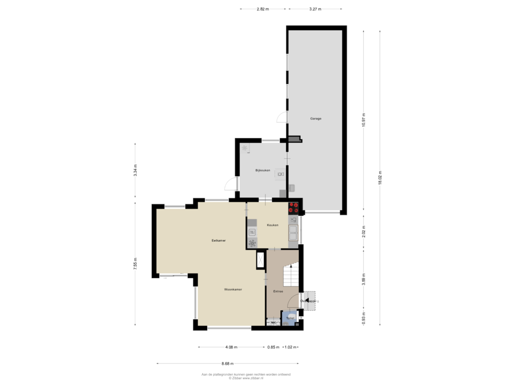 View floorplan of Begane grond of Meidoornlaan 25