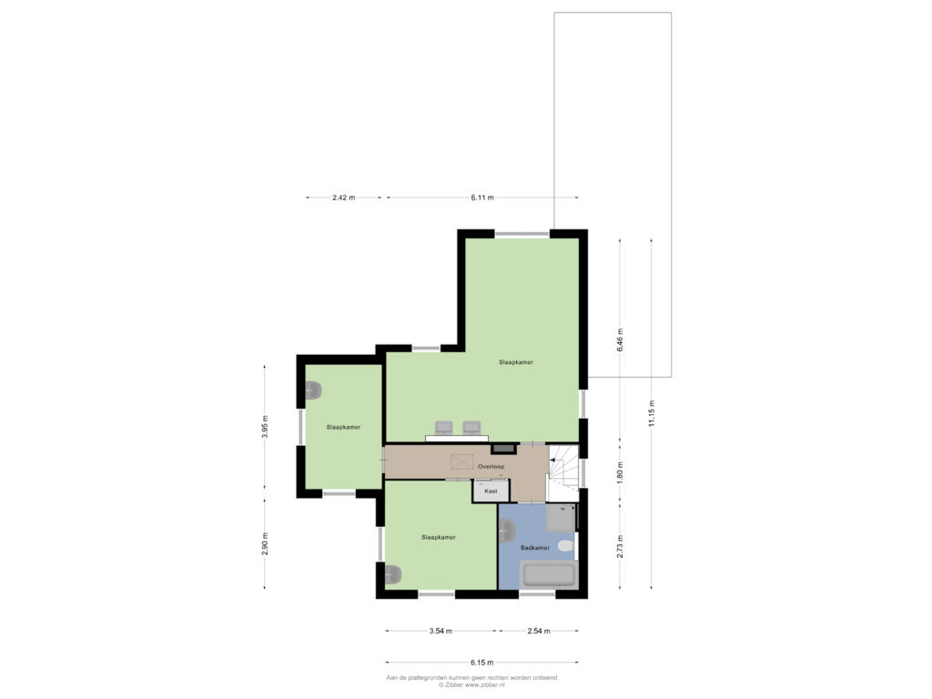 View floorplan of Eerste verdieping of Meidoornlaan 25