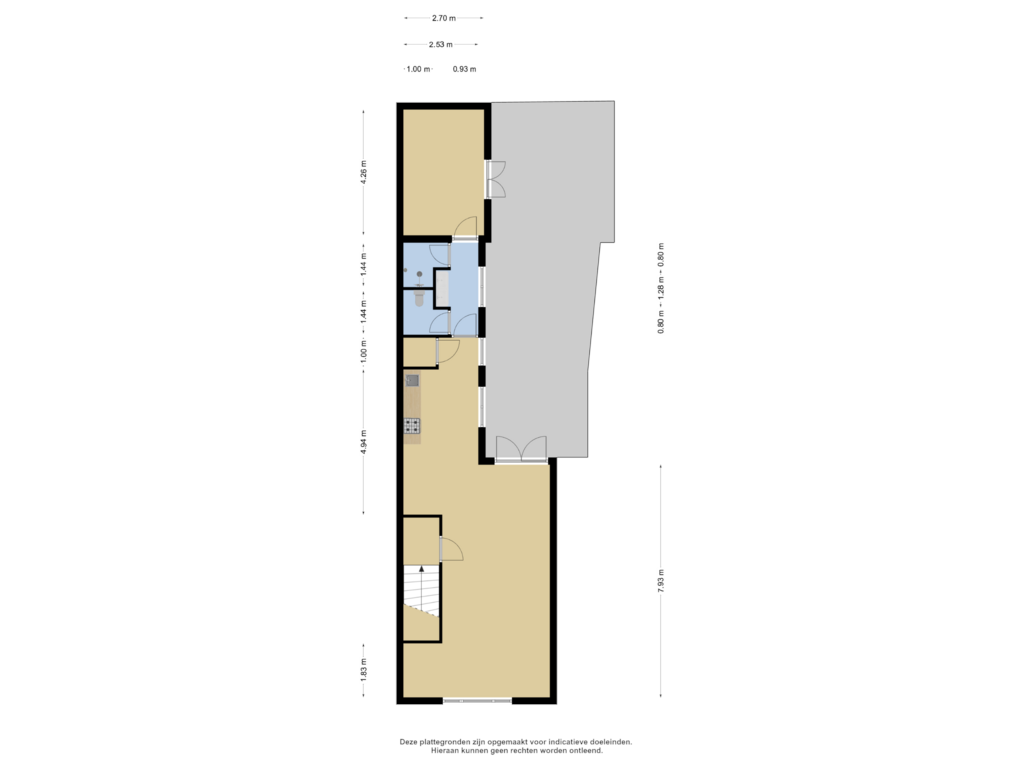 Bekijk plattegrond van 1e verdieping van Voorstraat 15-A