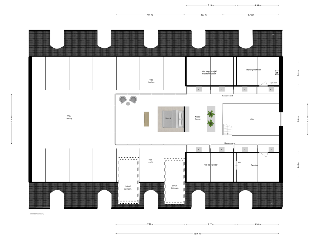 Bekijk plattegrond van 3e VERDIEPING van Raphaëlplein 27-A