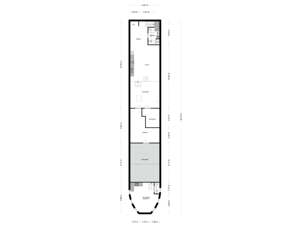 View floorplan of Woonboot of Cas Oorthuyskade 23