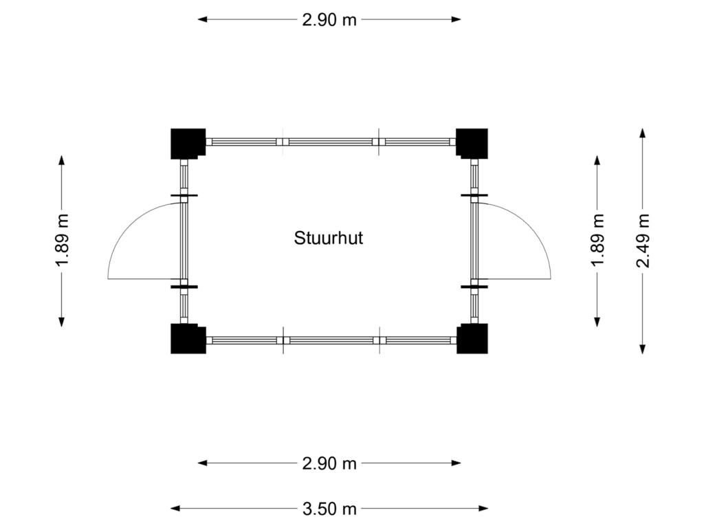 View floorplan of Stuurhut of Cas Oorthuyskade 23